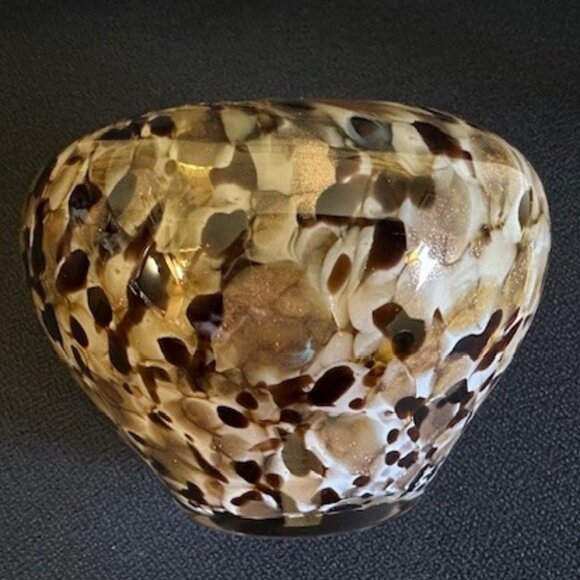 Art Glass Murano style vase/bowl/votive holder, Tortoise Leopard Motif - Picture 6 of 8